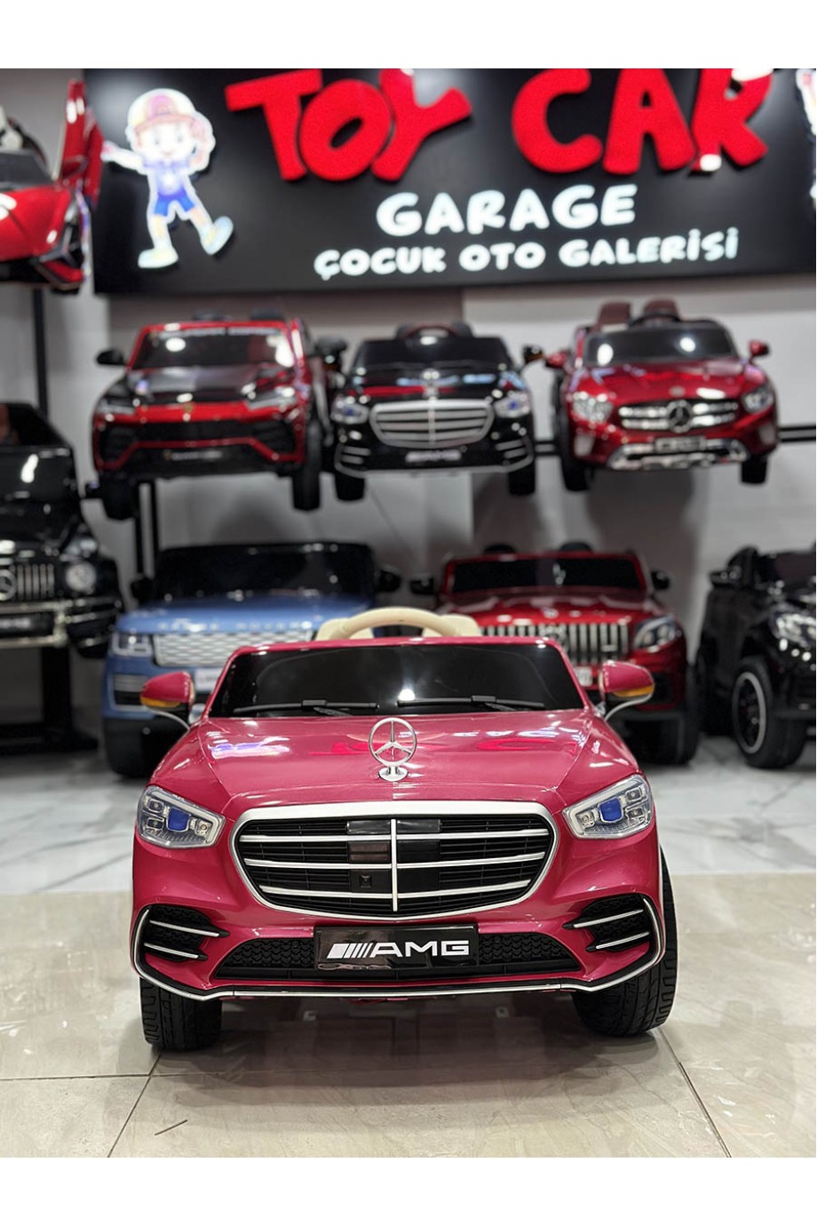 MERCEDES S600 EVA LASTİK AKÜLÜ ARABA 12V PEMBE